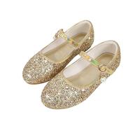 Generisch Botas térmicas de caza para niños pequeños de boda zapatos de tacón bajo con purpurina zapatos planos, dorado, 36.5 EU Estrecho
