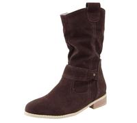 Generisch Botas vaqueras para mujer, de ante, botines de tacón medio, botas de entretiempo, elegantes, estilo occidental, medieval, zapatos de otoño, festivales, botines bajos, café, 37 EU