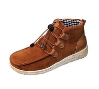 Generisch Botines con cordones para mujer, zapatos altos con cordones, botas de ante para mujer, antideslizantes, con cordones, botas de senderismo, zapatos deportivos, otoño e invierno, botas de