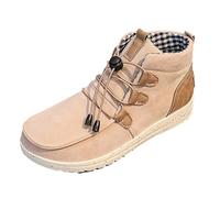 Generisch Botines con cordones para mujer, zapatos altos con cordones, botas de ante para mujer, antideslizantes, con cordones, botas de senderismo, zapatos deportivos, otoño e invierno, botas de