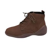 Generisch Botines de ante de moda invernal con forro polar suave para mayor calidez y comodidad, suela de deslizamiento, ropa casual para uso diario, marrón, 38 EU