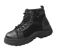 Generisch Botines de ante para mujer, botas de vaquero para mujer, de caña ancha, media altura, botas occidentales puntiagudas, medias botas de tacón cuadrado, botas de equitación, monocolor