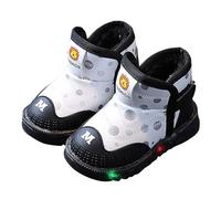 Generisch Botines de equitación para niños, cómodos, semialtos, de invierno, para niños, botas de piel, para exteriores, vacaciones, princesas, zapatos de un solo color, botas de ocio, botas