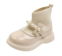 Generisch Botines de equitación para niños, zapatos de fiesta, cómodos, de invierno, para niños, para exteriores, ligeros, tirolesas, de un solo color, de piel, para el tiempo libre