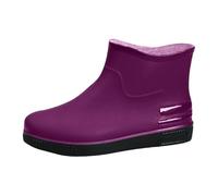 Generisch Botines de goma para mujer, pie ancho, botas de lluvia para mujer, cortas y ligeras, botas cortas de moda, planas, minimalistas, zapatos de jardín, impermeables, antideslizantes, medias