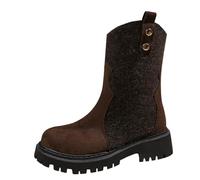 Generisch Botines de lluvia para mujer, media bota, otoño, punta redonda, suela gruesa, botas plisadas, monocolor, antideslizantes, resistentes a la abrasión, botas de tobillo para exteriores