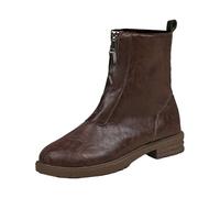 Generisch Botines de moda para mujer, botas de entretiempo con puntera puntiaguda, cremallera, botines para invierno, ropa informal cómoda, zapatos elegantes, botas de invierno, café, 41 EU