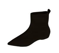 Generisch Botines de mujer con forro de terciopelo plano Botas de moda con un solo dedo del pie y cómodas botas cortas para mujer Botas delgadas de moda y versátiles Botas elásticas, Negro , 38 EU