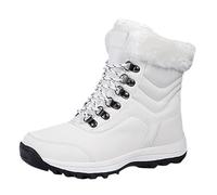 Generisch Botines para mujer Botas de invierno zapatos de algodón largas botas de nieve mantienen el calor para las mujeres nieve largas botas altas hasta la rodilla botas de mujer, Blanco, 39 EU