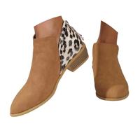Generisch Botines para mujer Botines de tobillo con tacón bajo Botas Otoño Invierno Botas Cremallera Botas de Nieve Moda Botines Tobillo Zapatos Occidentales Zapatos de Mujer