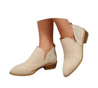 Generisch Botines para mujer, de un solo color, cómodos, botines para otoño e invierno, cálidos, botas de entretiempo, botas de equitación al aire libre, botas de equitación, botines de equitación