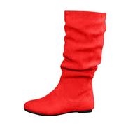 Generisch Botines para mujer, elegantes, de ante, planos, con hebilla, botas cortas, c贸modas, invierno, medias altas, un solo color, informales