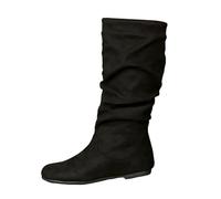 Generisch Botines para mujer, elegantes, de ante, planos, con hebilla, botas cortas, c贸modas, invierno, medias altas, un solo color, informales