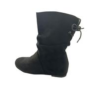 Generisch Botines planos para mujer, botas de vaquero para mujer, de piel, con cordones, botas de mujer, monocolor, elegantes, para exteriores, botas de invierno, informales, Negro , 38 EU