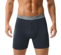 Generisch Boxer Briefs Herren Slim Fit Sport Unterhosen Männer atmungsaktiv Boxershorts Herren Anti Schweiß Trainingsunterhose Anti Chafing Bein Boxershorts Lang Baumwolle Unterhosen Männer, Negro