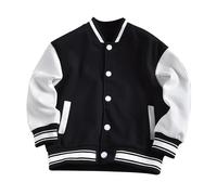 Generisch Boys And Girls Spring And Fall Fashionable Baseball Jacket Chaleco sin Mangas Niños, Negro , 7-8 años