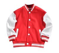 Generisch Boys And Girls Spring And Fall Fashionable Baseball Jacket Chaleco sin Mangas Niños, rojo, 7-8 años