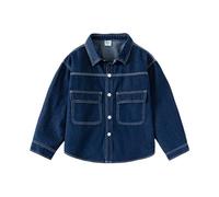 Generisch Boys' Middle And Older Children's Spring And Fall Denim Shirt Jacket Wickeloberteil Damen, azul, 6-7 años