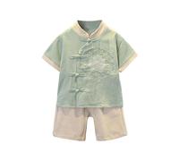 Generisch Boys Trajes & Set - Título del Producto Niño Chino Tang Estilo Engrosado Año Nuevo Pantalones Top Ropa Traje, verde, 6-7 años