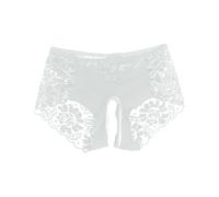Generisch Bragas de encaje con entrepierna abierta para hombres y mujeres, ropa interior de tanga baja y seductora, Blanco, L