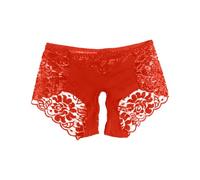 Generisch Bragas de encaje con entrepierna abierta para hombres y mujeres, ropa interior de tanga baja y seductora, rojo, XL