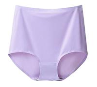 Generisch Braguitas de color liso para mujer de talla grande con cintura ultra alta, seda de hielo suave para un ajuste cómodo invisible, F, 4XL