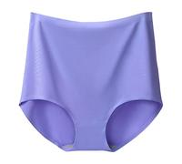 Generisch Braguitas de color liso para mujer de talla grande con cintura ultra alta, seda de hielo suave para un ajuste cómodo invisible, D, XL