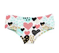 Generisch Braguitas para mujer con diseño romántico de corazón en ejecución sin costuras para un ajuste seductor transpirable, Blanco, S