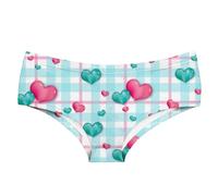 Generisch Braguitas para mujer con diseño romántico de corazón en ejecución sin costuras para un ajuste seductor transpirable, azul claro, M