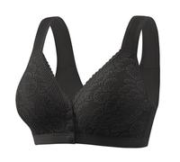 Generisch Bras for Older Women Breathable Front Closure Bras Full Support No Underwire Everyday Bra Dama Bustiers, Negro , 42B