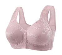 Generisch Bras for Women Front Closure Bras Comfort Breathable Plus Size Daily Bras No Underwire Full Support Damen Bustier, Rosa., A