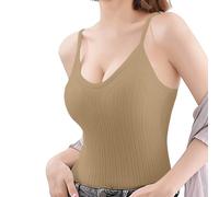 Generisch Brasier integrado en la parte inferior sin costuras Tube-Top, caqui, Talla única