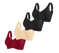 Generisch Brasier para mujer mayor, sujetador transpirable con cierre frontal, sujetador sin aros para mujeres mayores, paquete de 4 unidades de lactancia, I, XXL