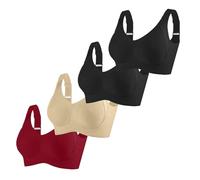 Generisch Brasier para mujer mayor, sujetador transpirable con cierre frontal, sujetador sin aros para mujeres mayores, paquete de 4 unidades de lactancia, G, 4XL