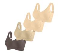 Generisch Brasier para mujer mayor, sujetador transpirable con cierre frontal, sujetador sin aros para mujeres mayores, paquete de 4 unidades de lactancia, R, XL