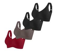 Generisch Brasier para mujer mayor, sujetador transpirable con cierre frontal, sujetador sin aros para mujeres mayores, paquete de 4 unidades de lactancia, J., M