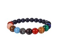Generisch Brazalete de ópalo plateado con planeten, 8/10 mm, blaues Sandstein-Sternensystem-Planetenarmband für einen bezaubernden Look, perfekt für Astronomie-Enthusiasten. Go Armband, Einheitsgröße