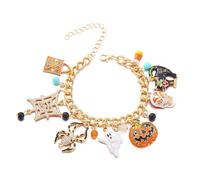 Generisch Brazalete Für Beste Freundin Halloween Fledermaus Brazalete naranja Halloween Schmuck für Frauen Schmuck Aus Sterlingsilber, Einheitsgröße, Metal, No es una piedra preciosa
