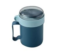 Generisch Breakfast Cup 500 ml - Cuenco de cereal con cuchara plegable para el almuerzo On-the-Go | Tapa resistente a fugas con material, contenedor multiusos para escuela, oficina, picnic, camping