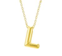 Generisch Bubble Letter Necklace Gold Initial Necklaces For Women Trendy Chunky Charm Pendant Jewelry Birthday Teen Her Mom Grandma Wife Sister Collares Niñas, Aleación de cinc, Sin gemas
