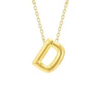 Generisch Bubble Letter Necklace Gold Initial Necklaces For Women Trendy Chunky Charm Pendant Jewelry Birthday Teen Her Mom Grandma Wife Sister Collares Niñas, Aleación de cinc, Sin gemas