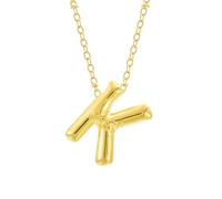 Generisch Bubble Letter Necklace Gold Initial Necklaces For Women Trendy Chunky Charm Pendant Jewelry Birthday Teen Her Mom Grandma Wife Sister Collares Niñas, Aleación de cinc, Sin gemas