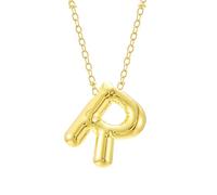 Generisch Bubble Letter Necklace Gold Initial Necklaces For Women Trendy Chunky Charm Pendant Jewelry Birthday Teen Her Mom Grandma Wife Sister Collares Niñas, Aleación de cinc, Sin gemas