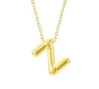 Generisch Bubble Letter Necklace Gold Initial Necklaces For Women Trendy Chunky Charm Pendant Jewelry Birthday Teen Her Mom Grandma Wife Sister Collares Niñas, Aleación de cinc, Sin gemas