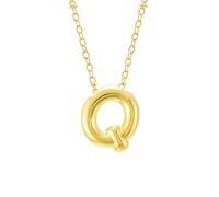 Generisch Bubble Letter Necklace Gold Initial Necklaces For Women Trendy Chunky Charm Pendant Jewelry Birthday Teen Her Mom Grandma Wife Sister Collares Niñas, Aleación de cinc, Sin gemas