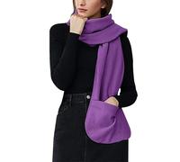 Generisch Bufanda para mujer, estola, suave, acogedora, de forro polar, con bolsillos delanteros, bufanda cálida para mujer, invierno, ligera, de color sólido, para otoño e invierno, ropa cálida