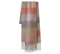 Generisch Bufanda térmica de invierno bufanda clásica borla diseño a cuadros cálido suave de gran tamaño bufanda para mujer con acabado de alta calidad duradera en ejecución elegante, Rosa., Talla