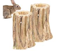 Generisch Bunny Enrichment Toys - Wood 1.97x1.18in / 3.94x2.36 inches | Snacks Natural Papaya Molar Chew Snacks for Teeth Grinding, Healthy Care Toys | Rabbits Chinchilla Hamsters