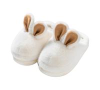 Generisch Bunny Slippers for Women Gifts - Zapatillas de casa de piel sintética con espuma viscoelástica, deslizantes para interiores y exteriores, beige, 40/41 EU