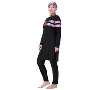 Generisch Burkini Mujeres Musulmanas de talla grande, 3 piezas Traje de baño Gorra Natación Parte Superior Bañador Cubierta Completa Traje de baño Modesto Traje de baño Color a juego Gordo Traje de